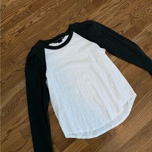 Veronica Beard Green and White Long Sleeve Top